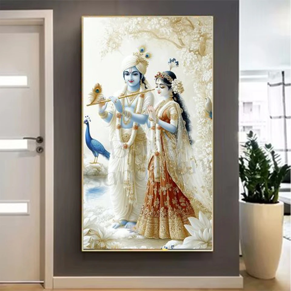 Indian Lord Radha Krishna Coup - Resin Art Radha Krishna 评论和价格