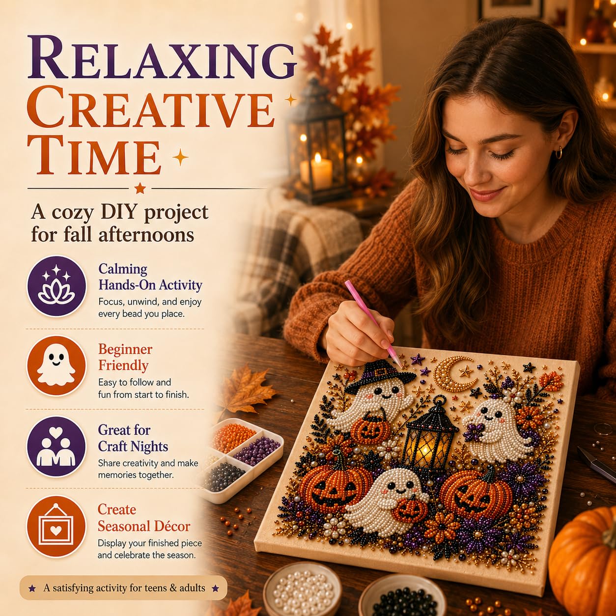 @Halloween Ghost Pearl Art Kit - Resin Art For Beginner 评论和价格