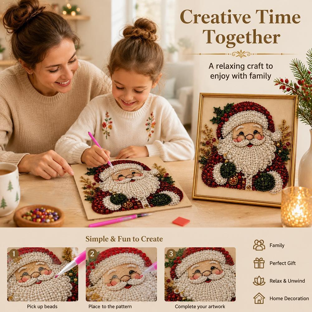 Christmas Santa Claus Pearl Ar - Resin Art For Kids 评论和价格
