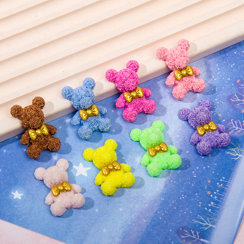 10PCS Rose Blossom Bear Resin  - Resin Art Rose Petals 评论和价格