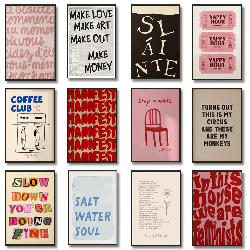 Simple Trendy Text Printing Po - Resin Art Wall 评论和价格