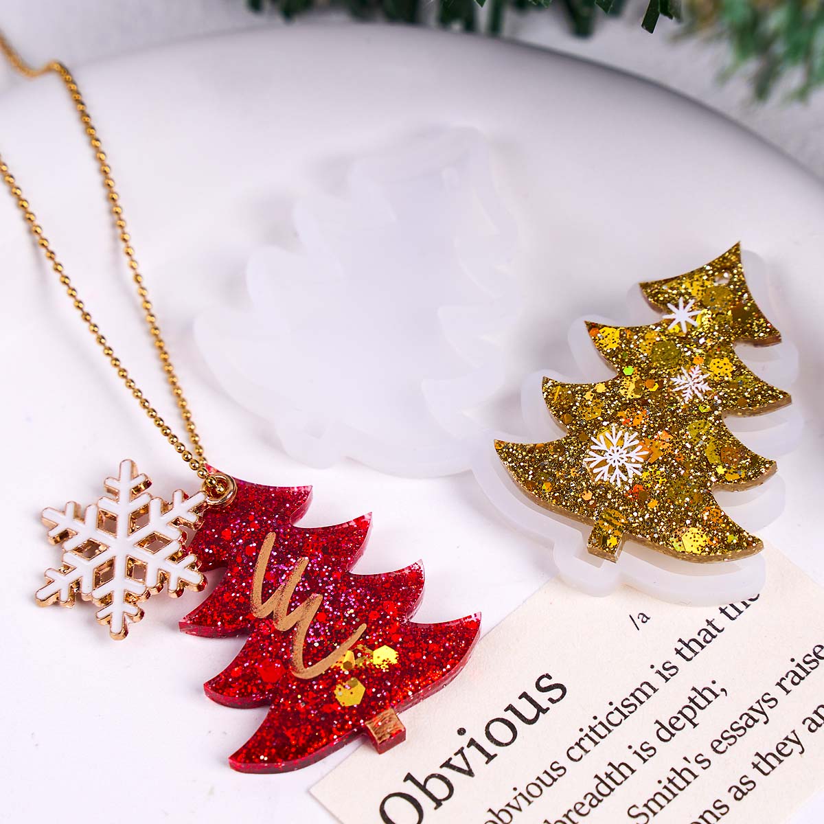 3D Christmas Tree Pendant Sili - Resin Art Uv 评论和价格