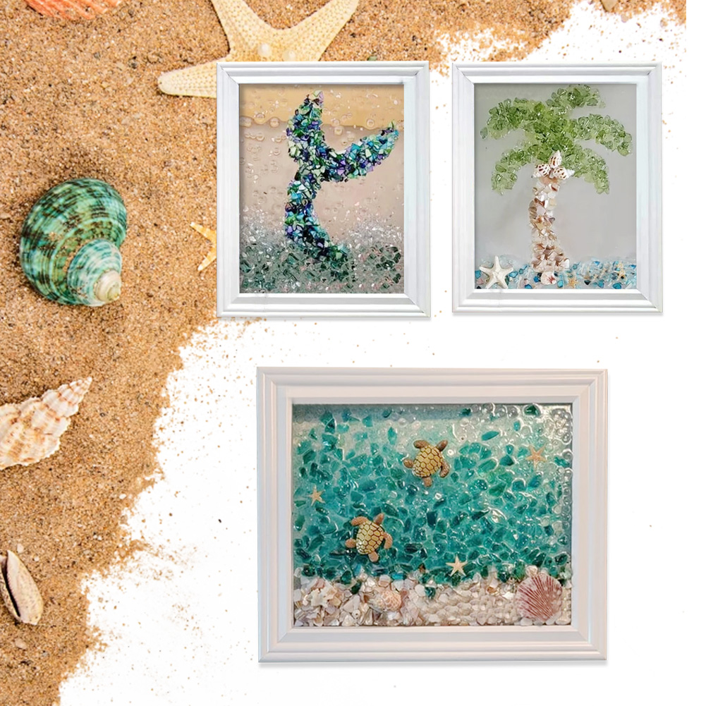 Sea Glass Art Kits Sea Glass A - Resin Art Beach Theme 评论和价格