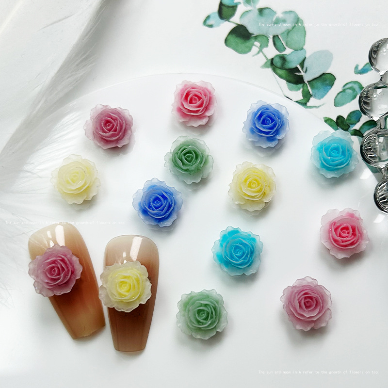 10pcs Exquisite Rose Resin Nai - Resin Art Rose Petals 评论和价格