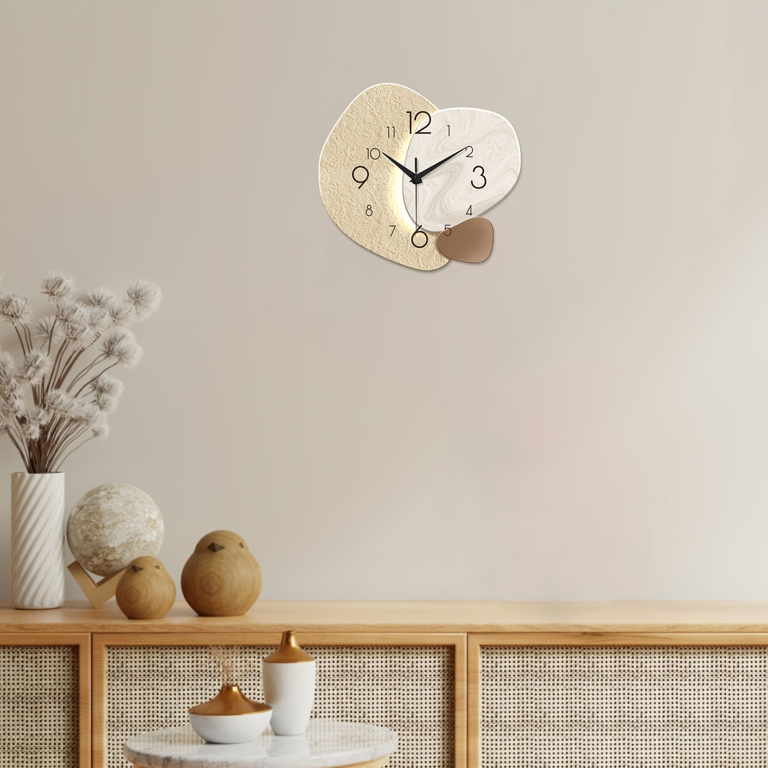 Modern Simple Wall Clock, Sile - Resin Art Wall Clock 评论和价格