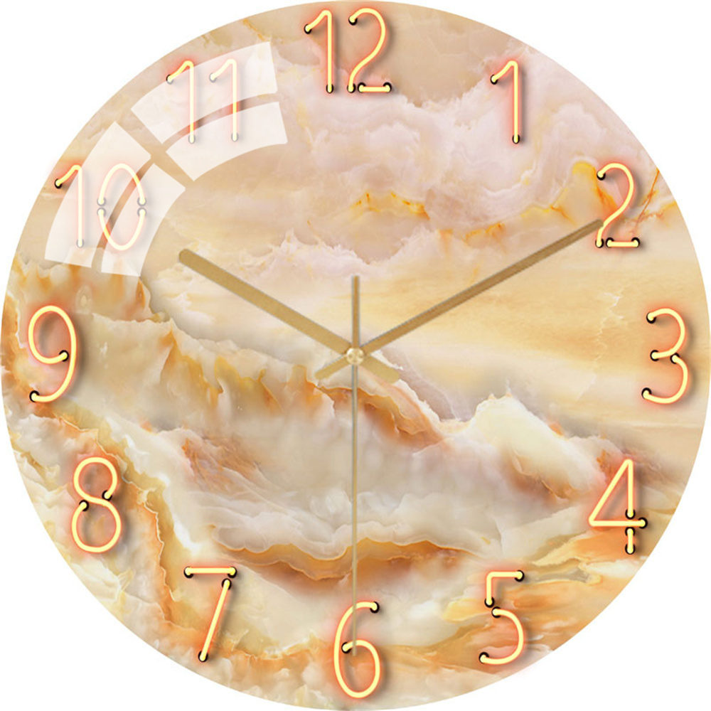 White Marble Wall Clock 12 Inc - Resin Art Wall Clock 评论和价格