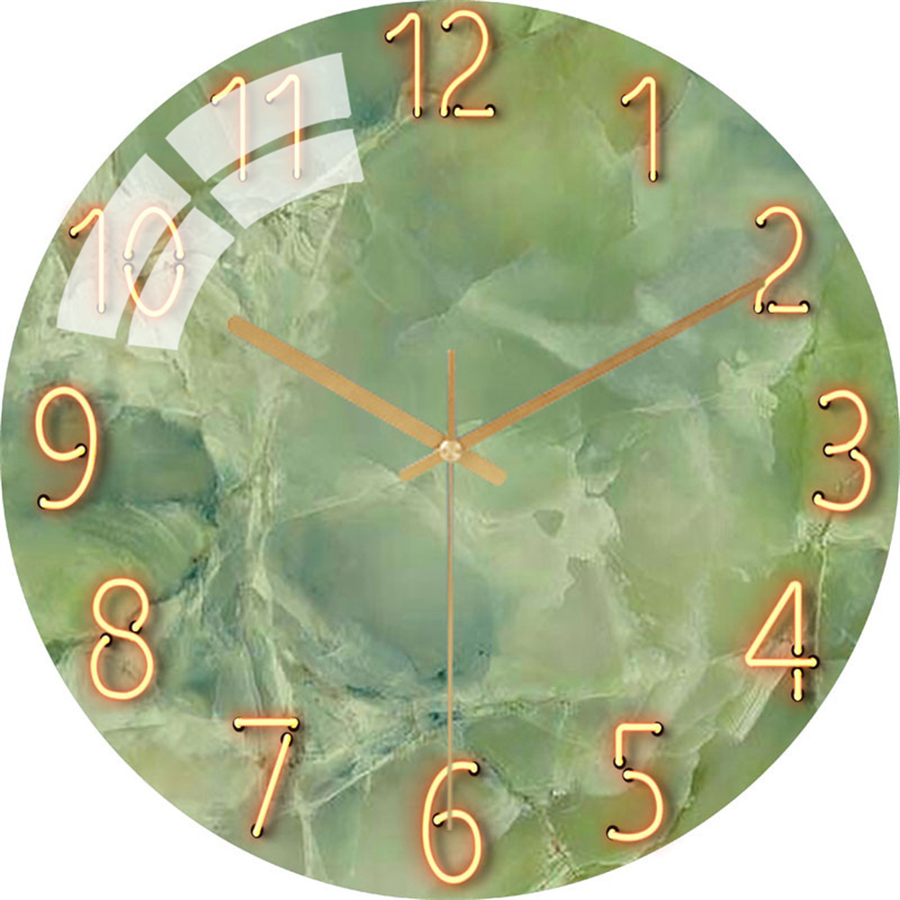 White Marble Wall Clock 12 Inc - Resin Art Wall Clock 评论和价格