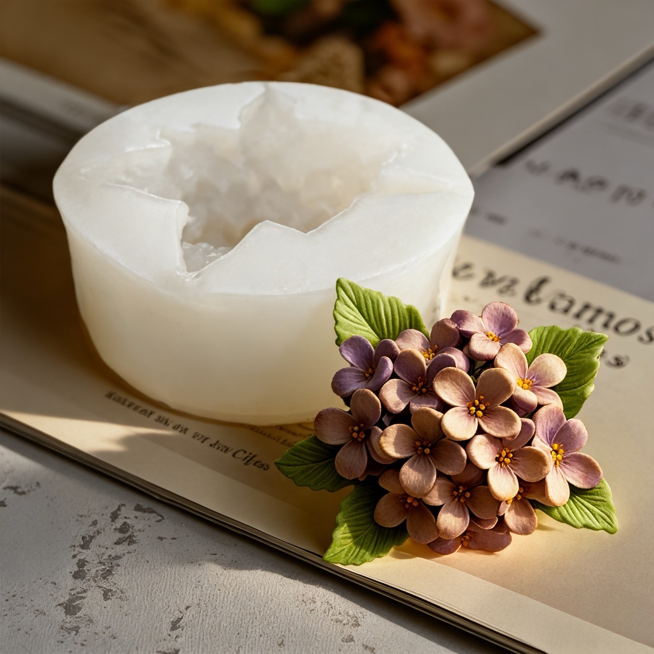 2-Piece 3D Rose and Lilac Sili - Resin Art Rose Petals 评论和价格