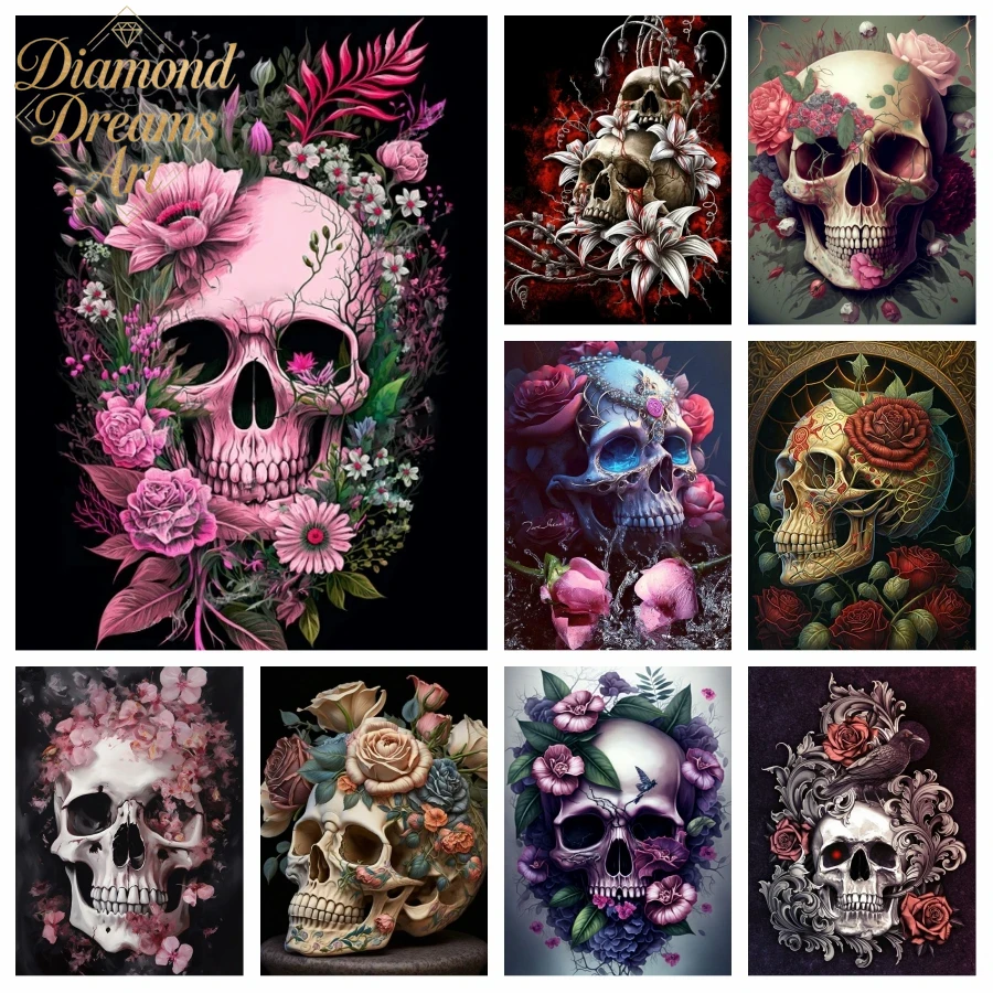Frameless,Halloween Skull Diam - Resin Art Rose 评论和价格