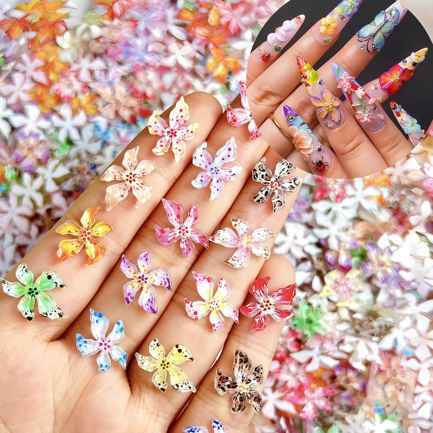 20/40/60/80pcs Ice Crystal Flo - Resin Art Rose Petals 评论和价格