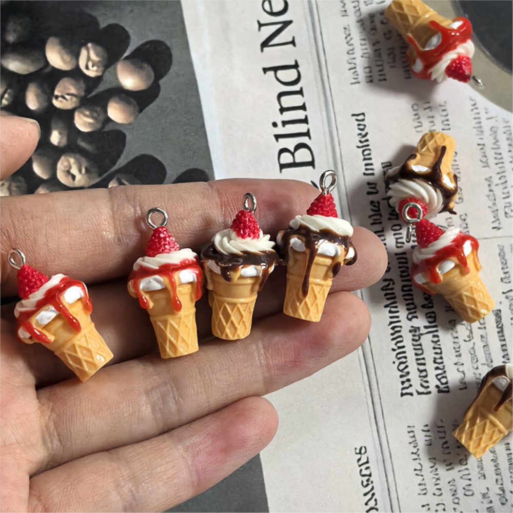 10Pcs Cute 3D Simulation Food  - Resin Art Keychain 评论和价格