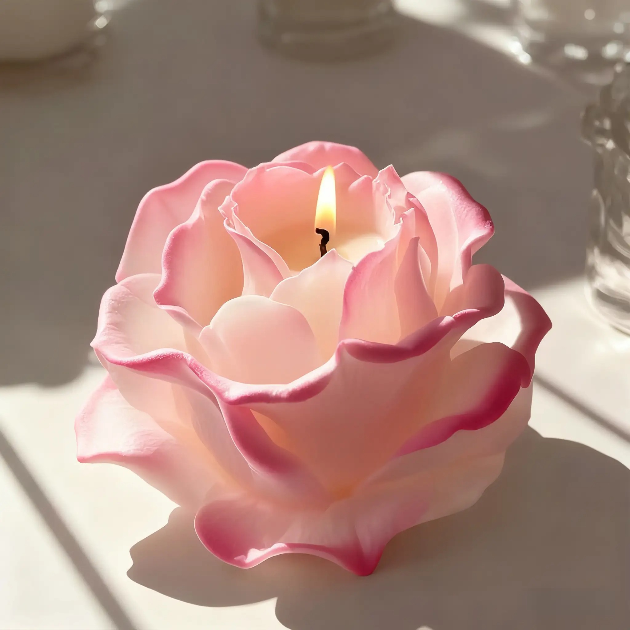 1 Piece 3D Elegant Rose Silico - Resin Art Rose Petals 评论和价格