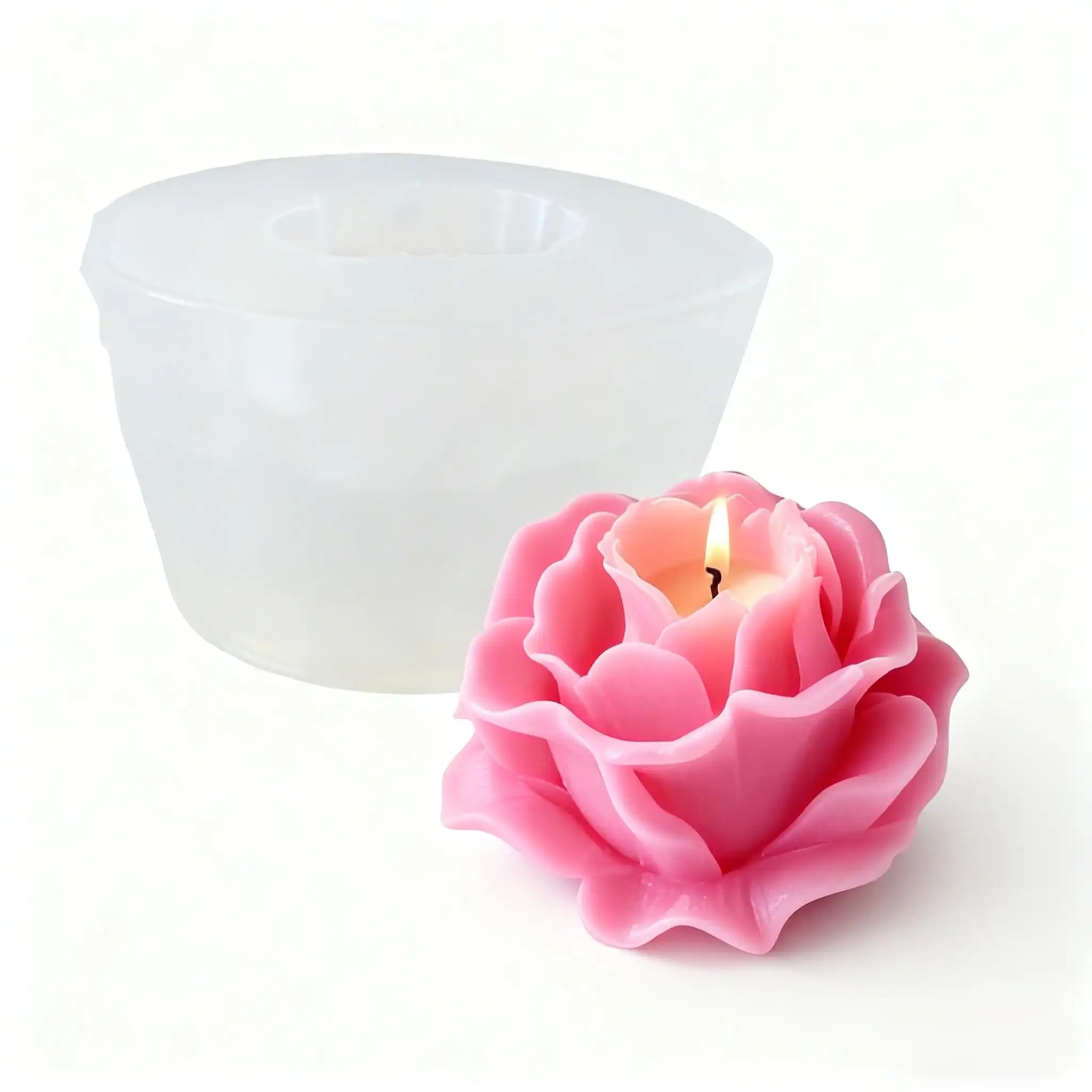 1 Piece 3D Elegant Rose Silico - Resin Art Rose Petals 评论和价格