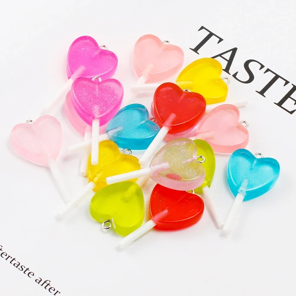 10Pcs Kawaii Sparkly Heart Lol - Resin Art Keychain 评论和价格