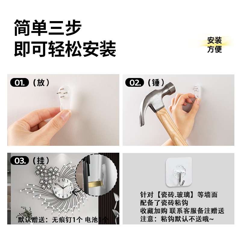 Luxury wall clock living room  - Resin Art Wall Clock 评论和价格