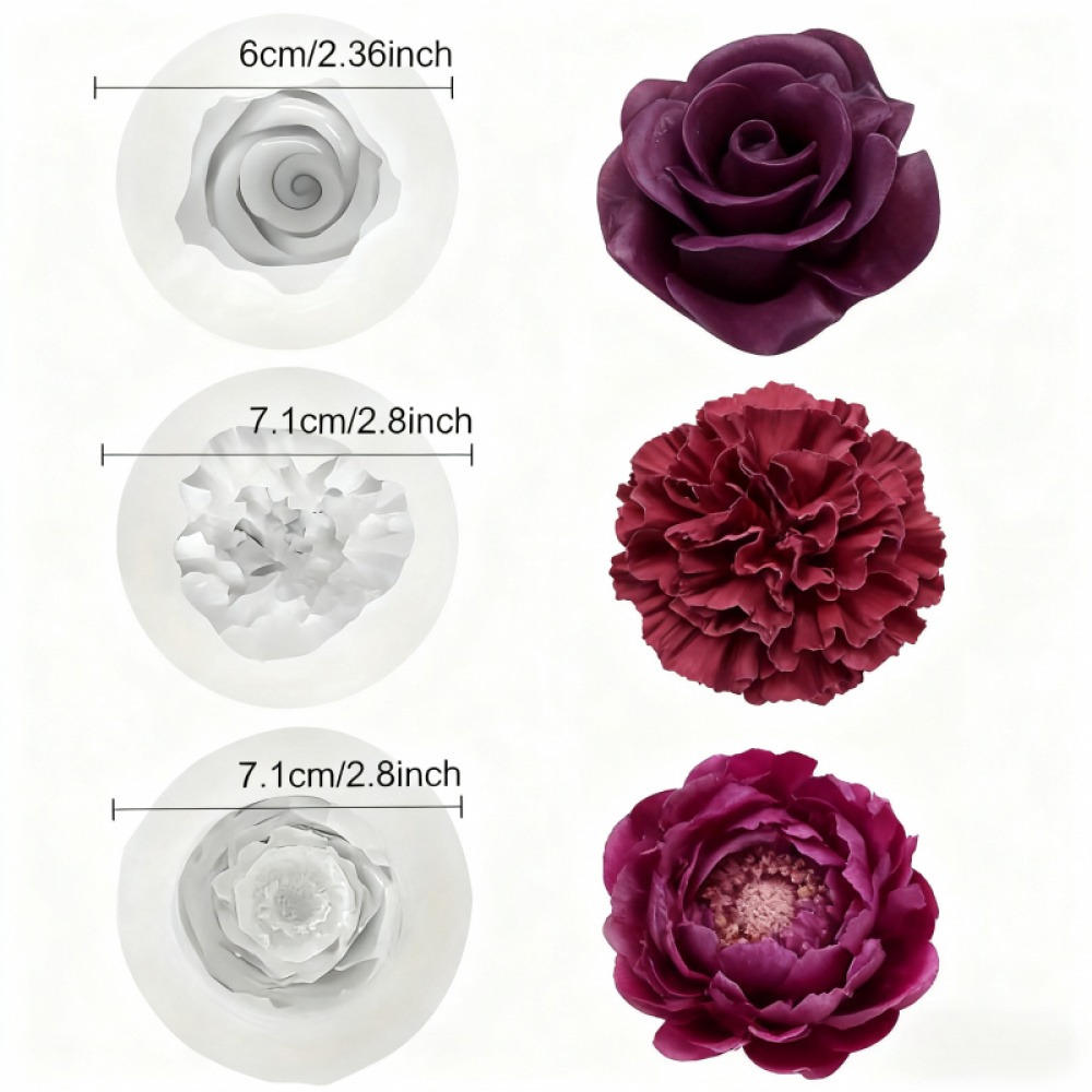 3-Piece Silicone Molds for Ros - Resin Art Rose Petals 评论和价格