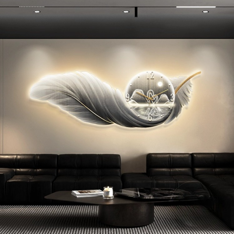 Nordic Luxury Wall Clock LED F - Resin Art Wall Clock 评论和价格