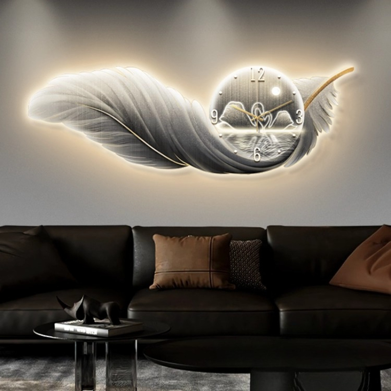 Nordic Luxury Wall Clock LED F - Resin Art Wall Clock 评论和价格