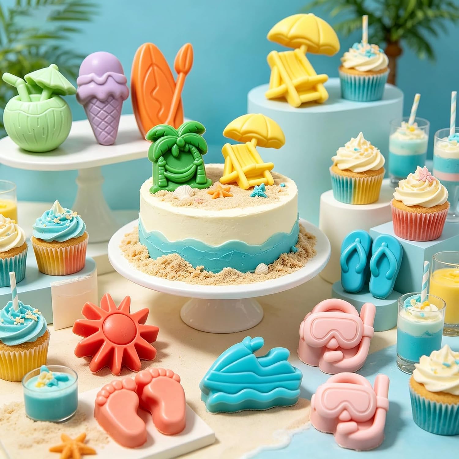 Summer Beach Silicone Molds 10 - Resin Art Beach Theme 评论和价格