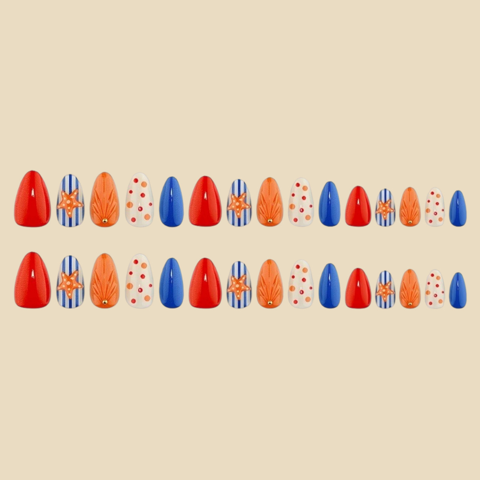 Press On Nails Resin 3D Emboss - Resin Art Beach Theme 评论和价格